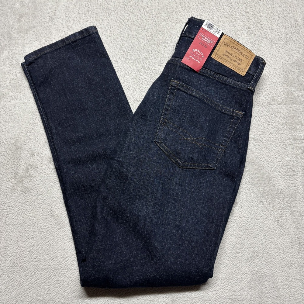 NEW‎ NWT Signature Levi Strauss Jeans 29x30 Dark Blue Slim Ultimate Flex